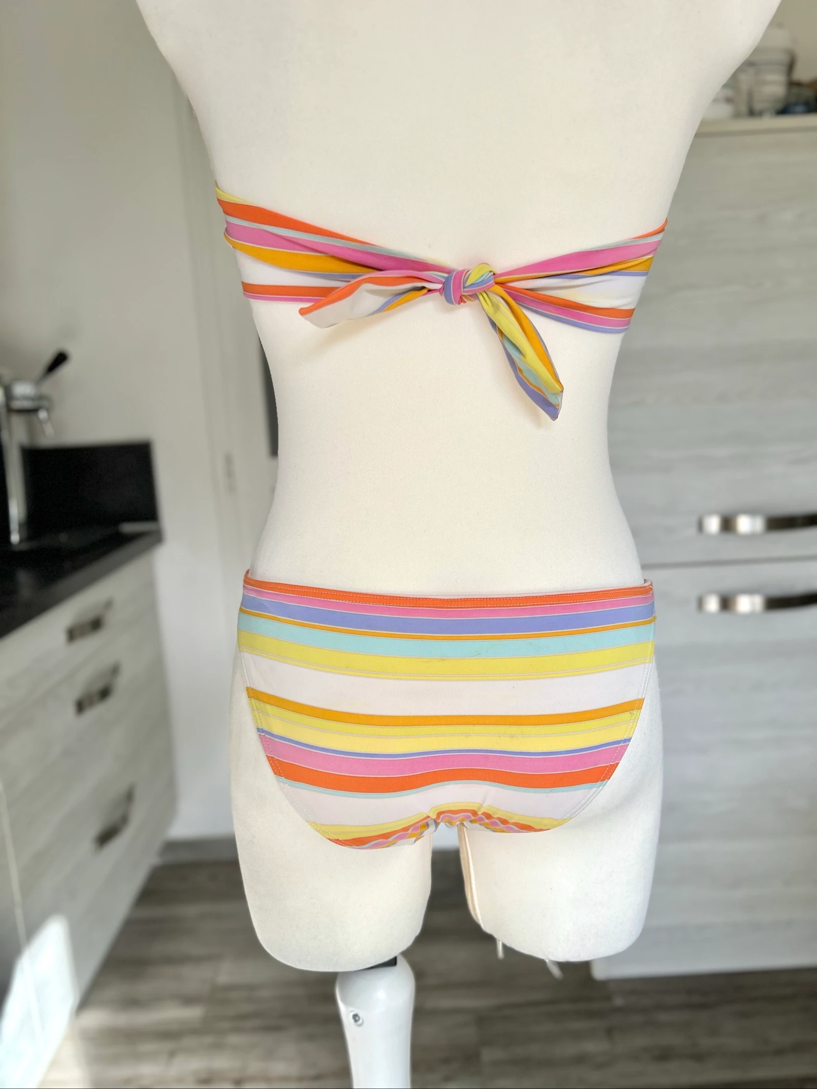 Biquíni de duas peças em poliéster listrado multicolorido Tamanho 36/S Bikini Bar – photo 4
